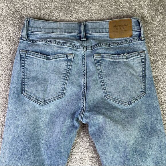 Abercrombie & Fitch Jeans Men's 28X27.5 Blue Skinny Mid-Rise Light Denim - Picture 4 of 11